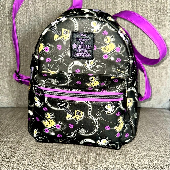 Disney Handbags - Disney The Nightmare Before Christmas Black Purple Yellow Mini Backpack